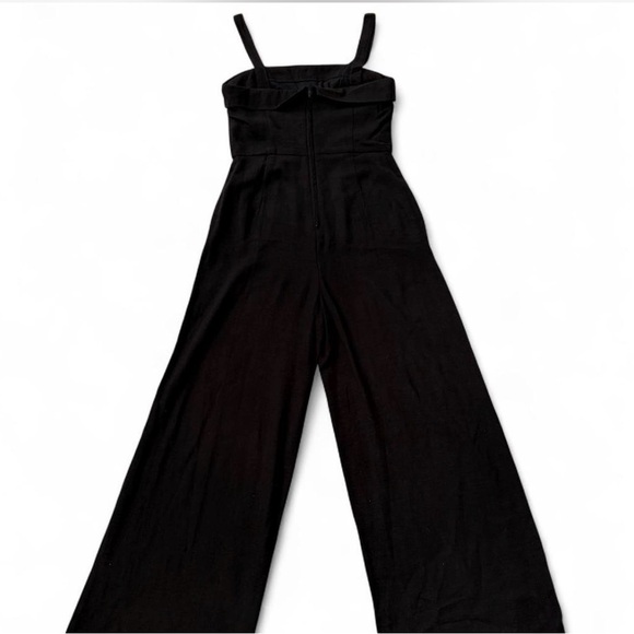 Gianni Bini Black Wide-Leg Button-Front Strap Jumpsuit - Picture 3 of 6